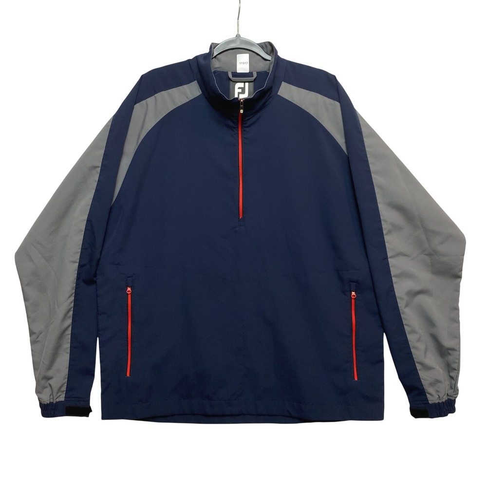 FootJoy Pullover Mens Large Navy Blue Performance Quarter-Zip Golf Jacket